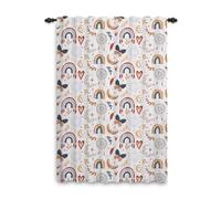 ggaimwf Rideaux Arc-en-Ciel à Plis Crayon Boho Dream Catcher Rideaux Arc-en-Ciel Chambre d’Enfants Traitement de fenêtre pour Filles Salon Crèche Café Rideau intérieur 107x215cm 1 Panneau