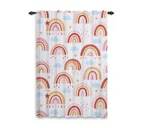 ggaimwf Rideaux Arc-en-Ciel à Plis Crayon Coloré Nuages Arc-en-Ciel Rideaux de Chambre à Coucher de Dessin animé Enfants Traitement de fenêtre pour Filles Salon Crèche Café Rideau 107x215cm 1 Panneau