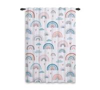 ggaimwf Rideaux Arc-en-Ciel à Plis Crayon Dessin animé coloré Boho Rideaux Arc-en-Ciel Chambre d'enfants Traitement de fenêtre pour Filles Salon Crèche Café Rideau intérieur 107x160cm 1 Panneau