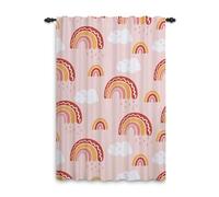 ggaimwf Rideaux Arc-en-Ciel à Plis Crayon Dessin animé Nuages Arc-en-Ciel Pastel Rideaux de Chambre Enfants Traitement de fenêtre pour Filles Salon Crèche Café Rideau intérieur 135x245cm 1 Panneau