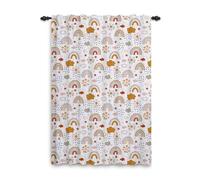 ggaimwf Rideaux Arc-en-Ciel à Plis Crayon Nuages de Soleil Style Boho Rideaux Arc-en-Ciel Chambre d'enfant Traitement de fenêtre pour Filles Salon Crèche Café Rideau intérieur 117x229cm 1 Panneau