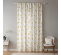 ggaimwf Rideaux de Fleurs Sauvages Floral Ferme Country Cottage Rideaux de Chambre Jaune Rideaux naturels Pli Crayon pour Le Salon Porte Patio de Jardin de Cuisine 135x175cm 1 Panneau