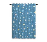 ggaimwf Rideaux en étoile pour la chambre des enfants Étoiles bleu modèle Galaxy Dessins animés Rideaux pour portes et fenêtres pour garçons Salle de jeux pour la maternelle Séparateur 107x160cm 1