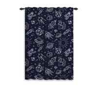 ggaimwf Rideaux Galaxie pour Enfants Planète de Dessin animé Chambre à Coucher sur Le thème de l'espace Rideaux de Porte fenêtre pour bébé garçon Salle de Jeux de crèche 117x229cm 1 Panneau