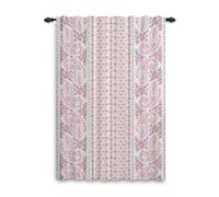 ggaimwf Rideaux Paisley Rose Rideaux marocains Floraux Aquarelle Vintage Rideaux de Chambre bohème Pli Crayon Rideaux de Style Ferme pour Le Salon Rideaux Passe-Tringle 117x175cm, 1 Panneau
