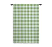 ggaimwf Rideaux Vert Sauge pour la Chambre Rideaux à Carreaux Tissu Vichy Décor de fenêtre Style Maison de Campagne Salon Terrasse Couloir Séparateur de pièce Rideau Passe-Tringle 132x214cm 1 Panneau
