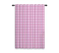 ggaimwf Rideaux Vichy Chambre Rideaux à Carreaux texturés Lilas pour Filles Salon Traitement de fenêtre Ferme Rustique Rideaux à Plis Crayon Séparateur de pièce Passe-Tringle 107x160cm 1 Panneau
