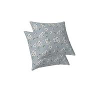 ggaimwf Taies d'oreiller Florales Coussins Fleuris pour canapé Esthétique Abeille Coussins de Style Country Bleu Housses de Coussin Double Face Décoration pour la Maison Jardin 40x40cm Lot de 2