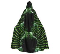 ggasdvjj Cape à capuche unisexe avec imprimé attaque de hacker, costume de fête costumée, cape d'Halloween, cape de fête à thème.