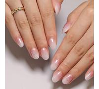 GGAUBAIFI Faux ongles à pression de Noël en forme d'amande moyenne avec motif flocon de neige, couverture complète en acrylique, décorations d'ongles monstre d'hiver pour femme