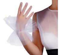 GGAUBAIFI Gants courts en dentelle pour femmes blanches, écran solaire sans doigts, gants de poignet de mariée, soirée d'opéra, mariage, thé, bal, cosplay des années 1920