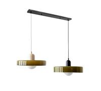 GGBBJJ Grand luminaire Suspendu en Verre Vert à 2 lumières, Lustre Moderne du Milieu du siècle, Lampe Suspendue de Ferme Vintage, Lampe d'îlot de Cuisine sur évier, Chambre à Coucher, Salle à Manger,