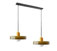 GGBBJJ Grand luminaire suspendu en verre vert à 2 lumières, lustre moderne du milieu du siècle, lampe suspendue de ferme vintage, lampe d'îlot de cuisine sur évier, chambre à coucher, salle à manger,
