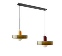 GGBBJJ Grand luminaire suspendu en verre vert à 2 lumières, lustre moderne du milieu du siècle, lampe suspendue de ferme vintage, lampe d'îlot de cuisine sur évier, chambre à coucher, salle à manger,