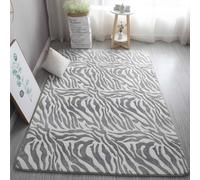 GGBOND Tapis lumineux phosphorescent zèbre en peluche courte douce et confortable 120 x 160 cm