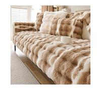 GGCYGG Tapis de Canapé en Peluche Doux Lavable: Antidérapant Universel pour 1/2/3/4 Places et Canapés en L, Protège Canapé Adapté Aux Chiens et Chats(Dark Brown,110 * 240cm)