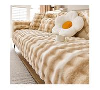 GGCYGG Tapis de Canapé en Peluche Doux Lavable: Antidérapant Universel pour 1/2/3/4 Places et Canapés en L, Protège Canapé Adapté Aux Chiens et Chats(Light Brown,70 * 210cm)