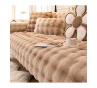 GGCYGG Tapis de Canapé en Peluche Doux Lavable: Antidérapant Universel pour 1/2/3/4 Places et Canapés en L, Protège Canapé Adapté Aux Chiens et Chats(Brown,110 * 160cm)