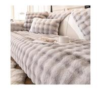 GGCYGG Tapis de Canapé en Peluche Doux Lavable: Antidérapant Universel pour 1/2/3/4 Places et Canapés en L, Protège Canapé Adapté Aux Chiens et Chats(Off-White,70 * 150cm)