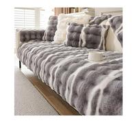 GGCYGG Tapis de Canapé en Peluche Doux Lavable: Antidérapant Universel pour 1/2/3/4 Places et Canapés en L, Protège Canapé Adapté Aux Chiens et Chats(Light Gray,90 * 180cm)