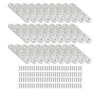 GGesii 30 Pièces Equerre Plate Fixation Inox , Pattes D'assemblage en métal, Plaques de Connexion avec Vis, pour Réparations, Connexions, Fixations de Meubles (Argent)