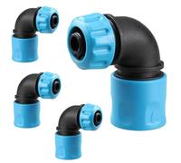 GGesii 4 Pièces 90°Connecteur Tuyau Arrosage, 1/2" Gardena Raccord, Adaptateur Tuyau Arrosage, pour l'arrosage du Lave-Auto (Bleu)