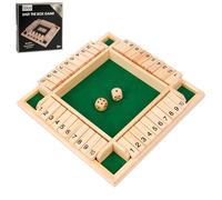 GGesii Shut The Box Jeu de 4 Joueurs Shut The Box Wooden Table Game, Jeu de société en Bois pour activités de Plein air, KTV, Voyages, fêtes (Vert)