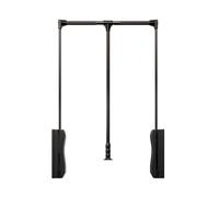 GGFFJ Tringle à vêtements télescopique réglable, 550-1250 mm, avec Retour en Douceur, capacité de Charge 15 kg, Gain de Place, for Suspendre Les vêtements (Siler, 930-1250 mm)(Brown,700-930mm)