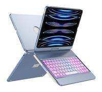 GGH Étui avec clavier pour iPad Pro 11" (4e/3e/2e/1ère génération), iPad Air 5e/4e génération avec clavier 11", clavier Bluetooth rétroéclairé 10 couleurs avec porte-crayon, écran rotatif à 360°