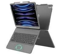 GGH Étui pour iPad Air 33 cm avec clavier et Pro 12,9", rotation à 360° | Pour iPad Air 33 cm M4/M3/M2 et iPad Pro 12,9" 6e/5e/4e/3e génération, pavé tactile multipoint, porte-crayon
