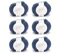 ggh Husky Boîte de 6 pelotes de laine, épaisses, en pure laine vierge, conviennent au tricot ou au crochet, couleur 042 bleu océan