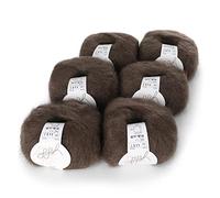 ggh Kid Box - 6 pelotes de laine à tricoter en mohair Kid - 151 - Gris-brun