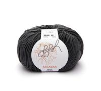 ggh Maxima - 100% laine mérinos extra fine et superwash - Longueur : 110 m sur 50 g - Pour aiguilles 4-5 - Laine pour tricot ou crochet - Couleur 028 - Anthracite