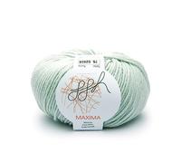 ggh Maxima - 100% laine mérinos extra fine et Superwash - Longueur : 110 m sur 50 g - Taille des aiguilles 4-5 - Laine pour tricot ou crochet - Couleur 075 - Vert menthe clair