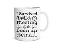 GGH-Mugs Funny Mug - I Survived Another Meeting That Should Have Been an Email - Funny Sarcastic Coffee Mug - 11OZ Coffee Mug - Funny Office Mug by FUNNWEAR