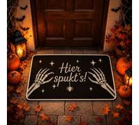 GgiAvbn Décoration d'Halloween, paillasson avec mains squelettes et | Paillasson Halloween avec surface textile, dos antidérapant, pour couloir et entrée couverte, 60 x 40 cm