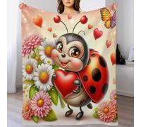 GGJJTT Coccinelle Couverture De Salon en Flannel Jeté De Lit comme Couverture De Canapé Ou Couverture De Canapé Couverture De Lit 130×150cm