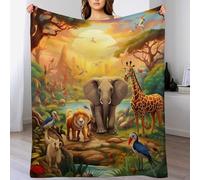 GGJJTT Couverture Animal Africain Impression 3D Couverture Légère en Polaire De Flannel Linge De Lit Couvre-lit Couverture De Canapé 140×180cm