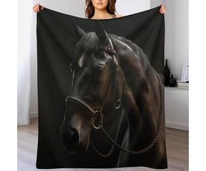 GGJJTT Couverture Cheval Couverture Polaire - Couverture De Canapé en Peluche Flannel Douce Et Moelleuse pour Lit 130×180cm