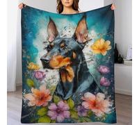 GGJJTT Couverture Doberman Chien Impression 3D Couverture Légère en Polaire De Flannel Linge De Lit Couvre-lit Couverture De Canapé 150×200cm