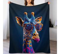 GGJJTT Couverture Girafe Couverture Polaire - Couverture De Canapé en Peluche Flannel Douce Et Moelleuse pour Lit 150×200cm
