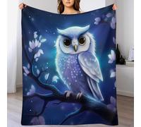 GGJJTT Couverture Jeté Flannel en Motif Hibou Très Doux Confortable Durable Chaud pour Canapé Sofa Chaise À Repos Et Sieste 130×150cm