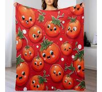 GGJJTT Couverture Motif tomates végétales Impression 3D Couverture Légère en Polaire De Flannel Linge De Lit Couvre-lit Couverture De Canapé（130×150cm）