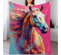 GGJJTT Couverture Plaid Cheval, Très Doux, Douillette, Moelleux, Chaud, Couverture Polaire en Flannel pour Canapé, Chambre, Voyage,（140×180cm）