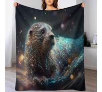GGJJTT Couverture Polaire avec Motif De Loutre, en Flannel Douce Chaude Et Confortable, pour Canapé Ou Lit. Linge De Lit Couvre-lit Couverture（150×200cm）