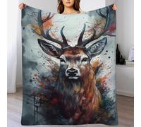 GGJJTT Couverture Polaire cerf pour Le Canapé, Le Lit, Le Voyage en Plein Air, Couverture Moelleuse Et Duveteuse en Flannel pour Toutes Les Saisons,（150×200cm）