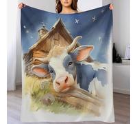 GGJJTT Couverture Polaire en Flannel Douce Vache, Couverture en Peluche Chaude Et Confortable pour Canapé Ou Lit Lavable À La Machine Facile À Manipuler（140×180cm）