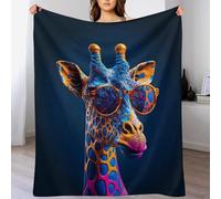 GGJJTT Girafe Plaid Couverture en Flanelle Super Douce, en Flannel De Confortable Et Chaude, Convient À Toutes Les Saisons. 130×150cm