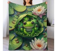 GGJJTT Grenouille Couverture Polaire en Flanelle Flannel，Couverture Lit en Peut Être Utilisée comme Draps De Lit, Housse De Canapé 130×180cm