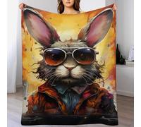 GGJJTT Lapin Plaid Couverture en Flanelle Super Douce, en Flannel De Confortable Et Chaude, Convient À Toutes Les Saisons. 140×180cm